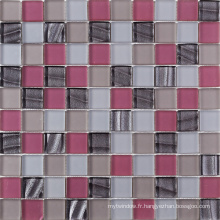 American Thickness 8mm Pink Crystal Cracked Glass Mosaic Tile